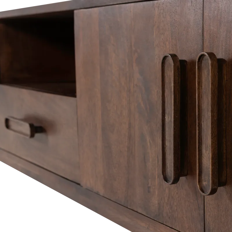 TV-bænk Liya 200 cm - Mørkebrun - Møbler - TV borde & mediemøbler - TV-skab