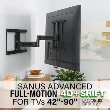 TV-beslag Sanus 4D Max Vesa 600x400 42-90 Full Motion Sort - Sort - Møbler - TV borde & mediemøbler - Mediestativ & vægbeslag