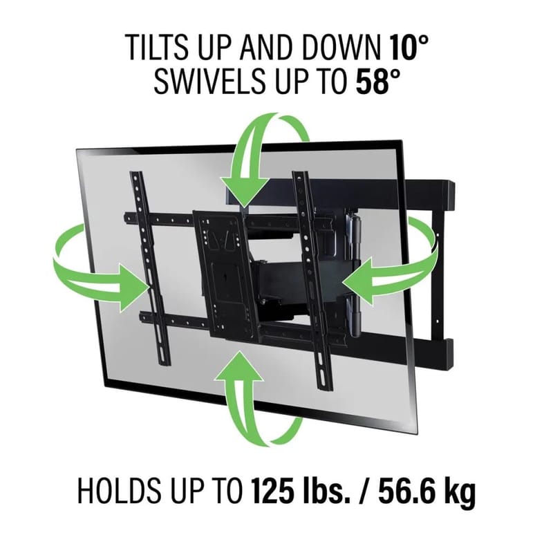 TV-beslag Sanus Max Vesa 600x450 40-90 Full Motion Sort - Sort - Møbler - TV borde & mediemøbler - Mediestativ & vægbeslag