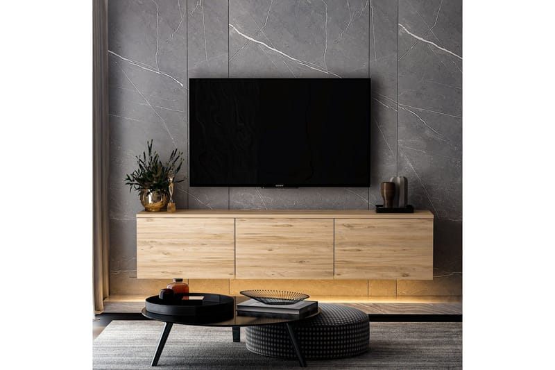 Neon Tv-bænk 160x32 cm Mørk Blå - Hanah Home - Møbler - TV borde & mediemøbler - TV-borde