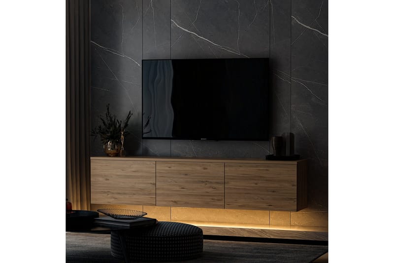 Neon Tv-bænk 160x32 cm Mørk Blå - Hanah Home - Møbler - TV borde & mediemøbler - TV-borde