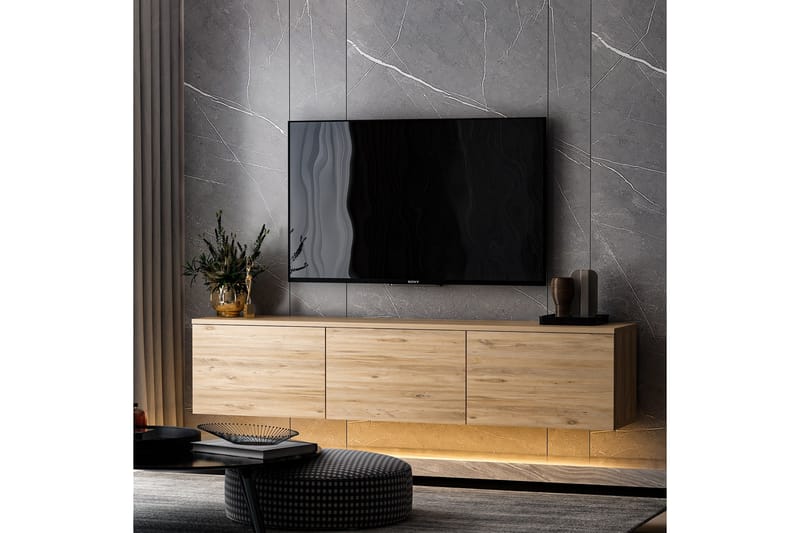 Neon Tv-bænk 160x32 cm Mørk Blå - Hanah Home - Møbler - TV borde & mediemøbler - TV-borde