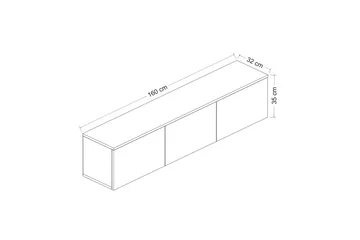 Neon Tv-bænk 160x32 cm Mørk Blå - Hanah Home - Møbler - TV borde & mediemøbler - TV-borde