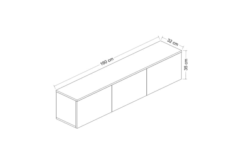 Neon Tv-bænk 160x32 cm Mørk Blå - Hanah Home - Møbler - TV borde & mediemøbler - TV-borde