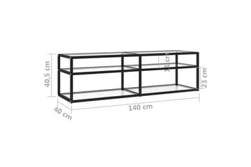 tv-bord 140x40x40,5 cm hærdet glas transparent - gennemsigtig - Møbler - TV borde & mediemøbler - TV-borde