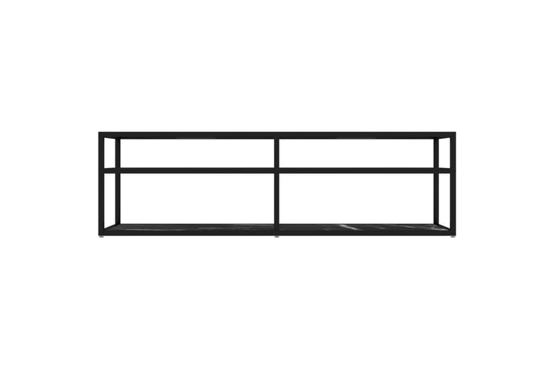 tv-bord 160x40x40,5 cm hærdet glas marmoreffekt sort - Sort - Møbler - TV borde & mediemøbler - TV-borde