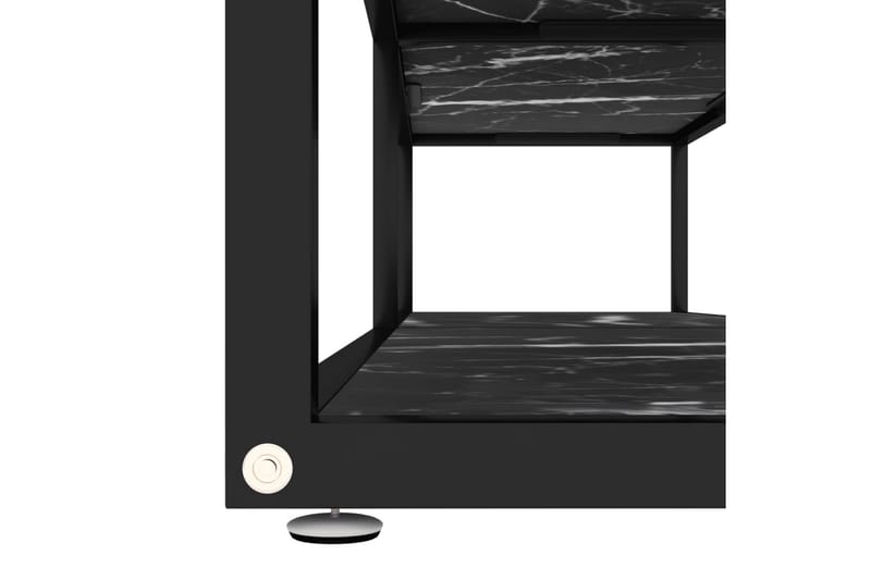 tv-bord 160x40x40,5 cm hærdet glas marmoreffekt sort - Sort - Møbler - TV borde & mediemøbler - TV-borde