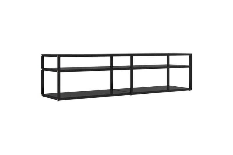 tv-bord 160x40x40,5 cm hærdet glas sort - Sort - TV-borde