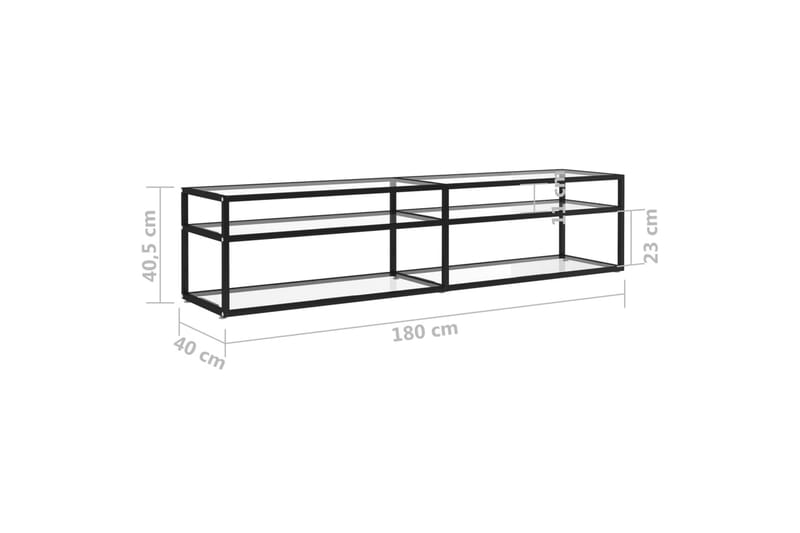tv-bord 180x40x40,5 cm hærdet glas transparent - gennemsigtig - Møbler - TV borde & mediemøbler - TV-borde