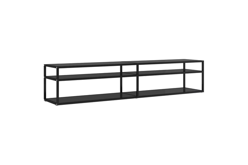 tv-bord 200x40x40,5 cm hærdet glas sort - Sort - Møbler - TV borde & mediemøbler - TV-borde