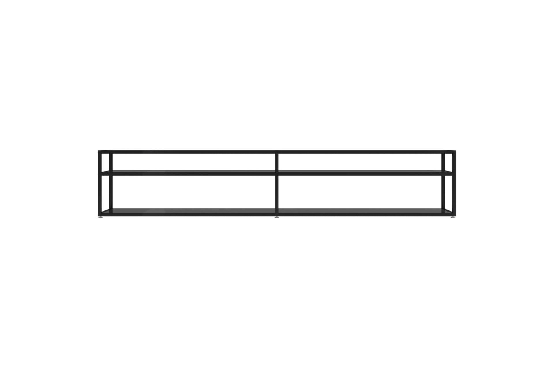 tv-bord 220x40x40,5 cm hærdet glas sort - Sort - Møbler - TV borde & mediemøbler - TV-borde