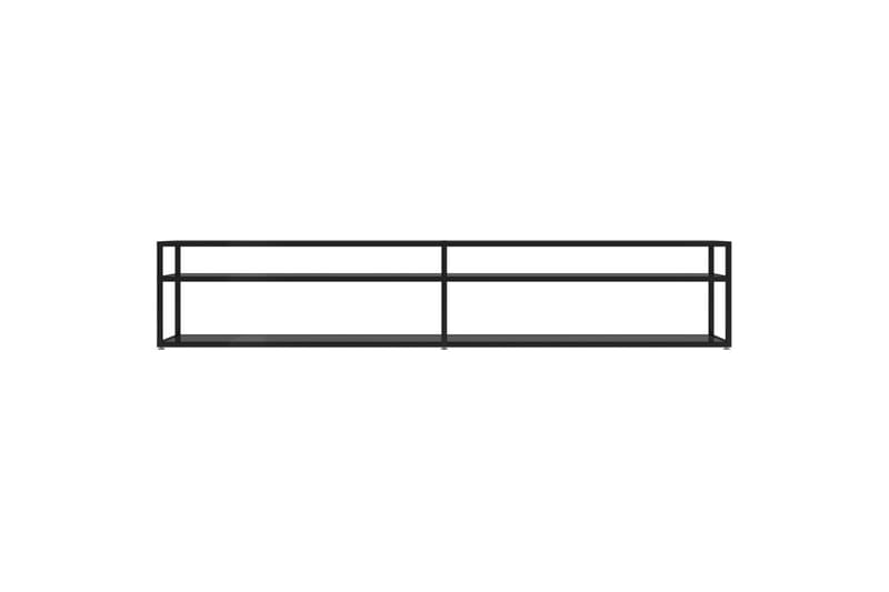 tv-bord 220x40x40,5 cm hærdet glas sort - Sort - Møbler - TV borde & mediemøbler - TV-borde
