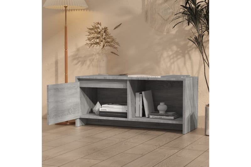 tv-bord 90x35x40 cm spånplade grå sonoma-eg - Grå - Møbler - TV borde & mediemøbler - TV-borde