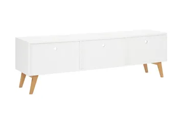 Alfambra Lang Fritstående Tv-bord 180 cm med Opbevaring i Eg - Hvid - Møbler - TV borde & mediemøbler - TV-borde