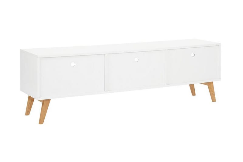 Alfambra Lang Fritstående Tv-bord 180 cm med Opbevaring i Eg - Hvid - Møbler - TV borde & mediemøbler - TV-borde