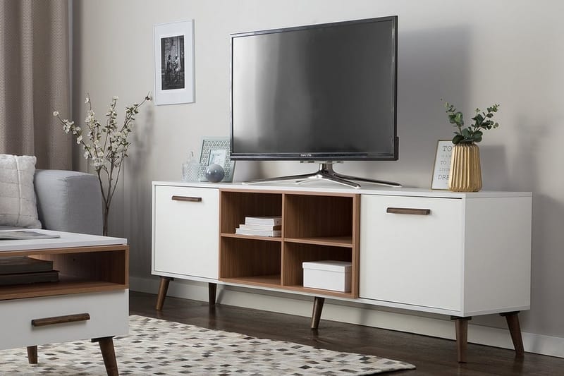 Alloa TV-bord 40 x 180 cm - Hvid - TV-borde