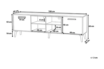 Alloa TV-bord 40 x 180 cm - Hvid - Møbler - TV borde & mediemøbler - TV-borde