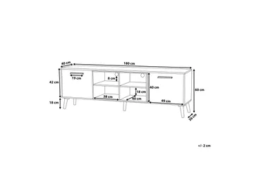 Alloa TV-bord 40 x 180 cm - Træ/natur - Møbler - TV borde & mediemøbler - TV-borde