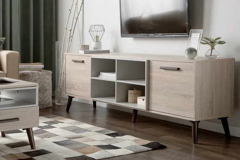 Alloa TV-bord 40 x 180 cm - Træ/natur - Møbler - TV borde & mediemøbler - TV-borde