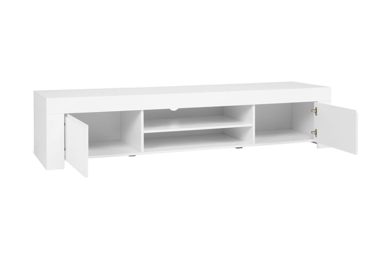 Amalfi TV-Bord 190 cm Stor 2 Låger - Hvid Højglans - Møbler - TV borde & mediemøbler - TV-borde