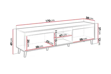 Amshyttan TV-Bord 170 cm - Natur/antracit - Møbler - TV borde & mediemøbler - TV-borde