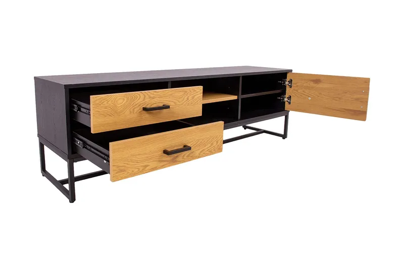 Amsterdam TV niveau 160 cm Eg / Sort - Møbler - TV borde & mediemøbler - TV-borde