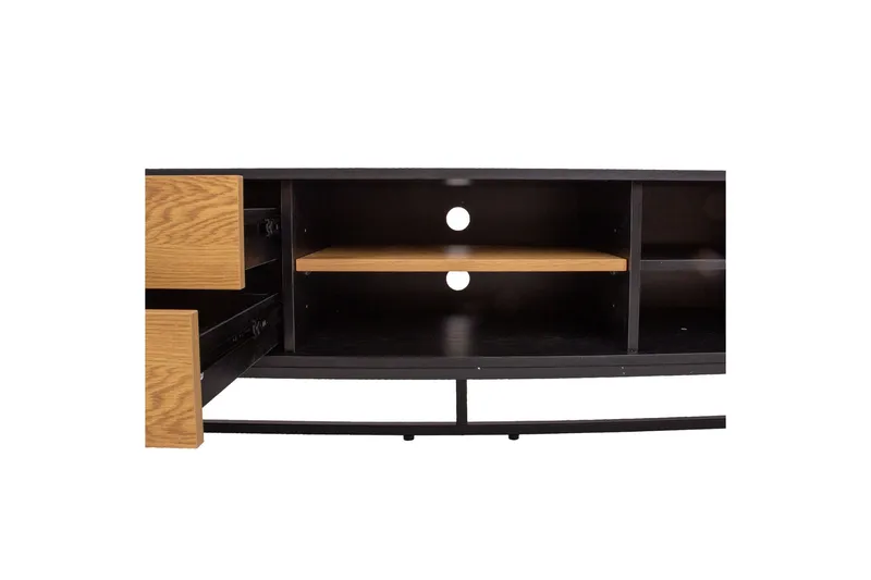 Amsterdam TV niveau 160 cm Eg / Sort - Møbler - TV borde & mediemøbler - TV-borde