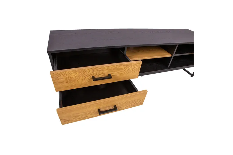 Amsterdam TV niveau 160 cm Eg / Sort - Møbler - TV borde & mediemøbler - TV-borde