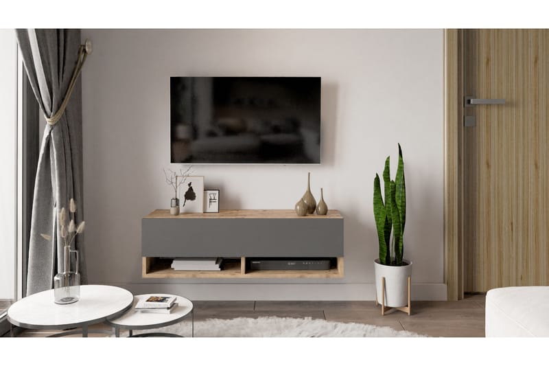 Anari TV-bord 100 cm - Natur/Antracit - TV-borde