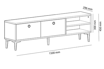 Andalos TV-bord 150 cm - Hvid - Møbler - TV borde & mediemøbler - TV-borde