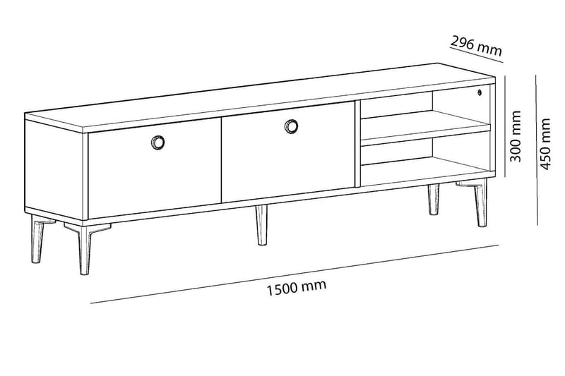 Andalos TV-bord 150 cm - Hvid - TV-borde