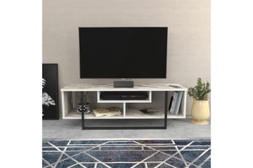 Andifli Fritstående Tv-bord 120 cm med Opbevaring i Træ med Metalstel - Hvid - Møbler - TV borde & mediemøbler - TV-borde
