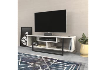 Andifli Fritstående Tv-bord 120 cm med Opbevaring i Træ med Metalstel - Hvid - Møbler - TV borde & mediemøbler - TV-borde
