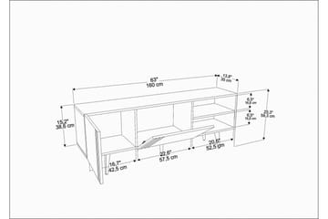 Andifli Fritstående TV-bord 160 cm med Opbevaring i Eg - Beige - Møbler - TV borde & mediemøbler - TV-borde
