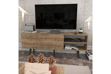 Andifli Fritstående Tv-bord 160 cm med Opbevaring i Mørkt Træ - Brun - Møbler - TV borde & mediemøbler - TV-borde
