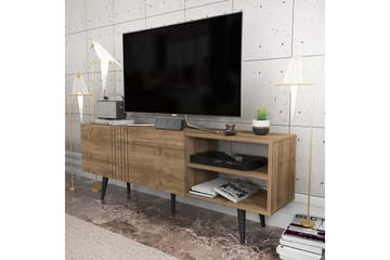 Andifli Fritstående Tv-bord 160 cm med Opbevaring i Mørkt Træ - Brun - Møbler - TV borde & mediemøbler - TV-borde