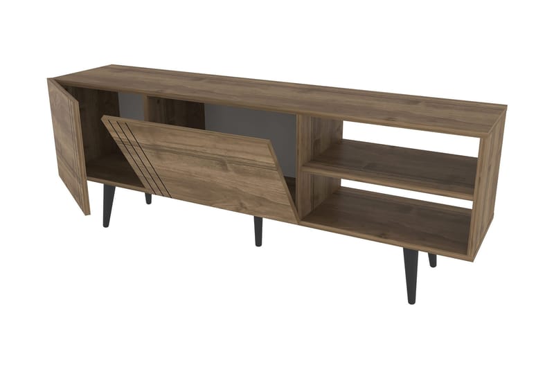 Andifli Fritstående Tv-bord 160 cm med Opbevaring i Mørkt Træ - Brun - Møbler - TV borde & mediemøbler - TV-borde