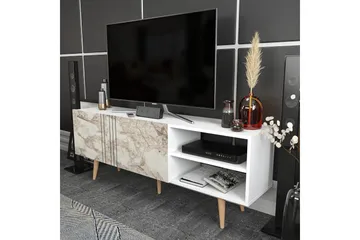 Andifli Fritstående Tv-bord 160 cm med Opbevaring i Malet Træ - Hvid - Møbler - TV borde & mediemøbler - TV-borde