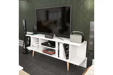Andifli Gulvstående Tv-bænk 160 cm med Opbevaring i Malet Træ - Hvid - Møbler - TV borde & mediemøbler - TV-borde
