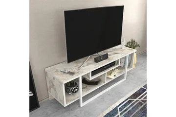 Andifli Gulvstående Tv-bord 120 cm med Opbevaring i Træ - Marmorbeige - Møbler - TV borde & mediemøbler - TV-borde