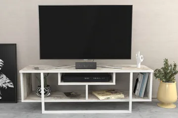 Andifli Gulvstående Tv-bord 120 cm med Opbevaring i Træ - Marmorbeige - Møbler - TV borde & mediemøbler - TV-borde