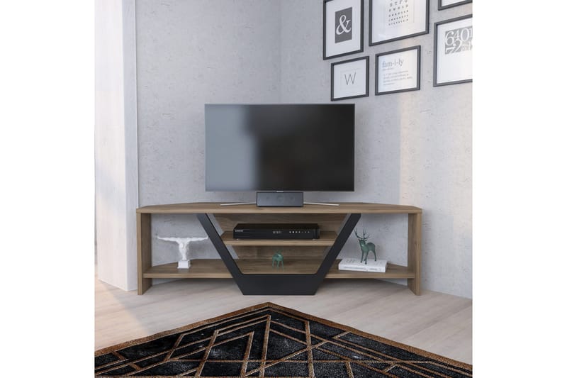 Andifli Gulvstående Tv-bord 120 cm med Opbevaring i Valnød - Brun - Møbler - TV borde & mediemøbler - TV-borde