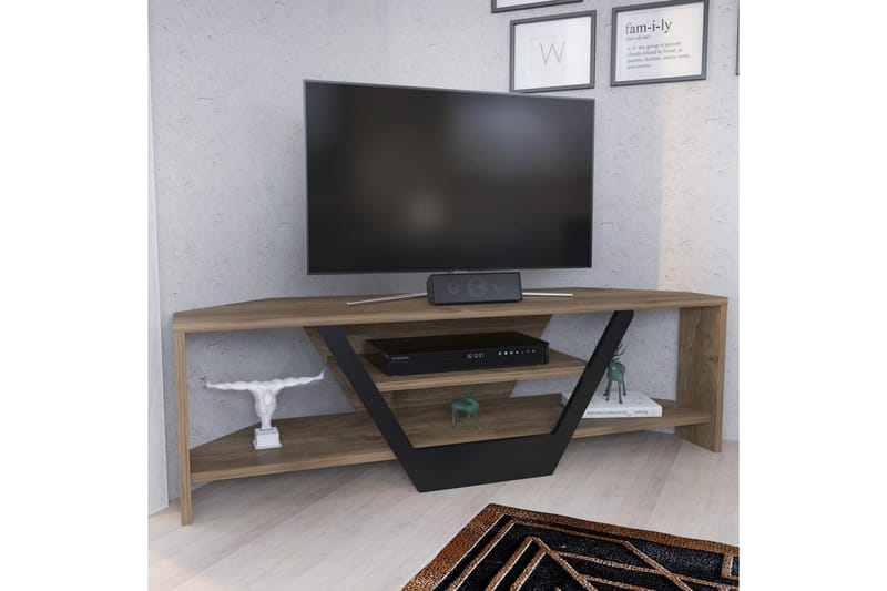 Andifli Gulvstående Tv-bord 120 cm med Opbevaring i Valnød - Brun - Møbler - TV borde & mediemøbler - TV-borde
