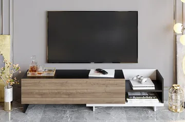 Andifli Gulvstående Tv-bord 165 cm med Opbevaring i Malet Træ - Antracit - Møbler - TV borde & mediemøbler - TV-borde