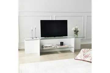 Andifli Tv-bænk 158 cm med Opbevaring i Glas med Træunderrede - Klar - Møbler - TV borde & mediemøbler - TV-borde