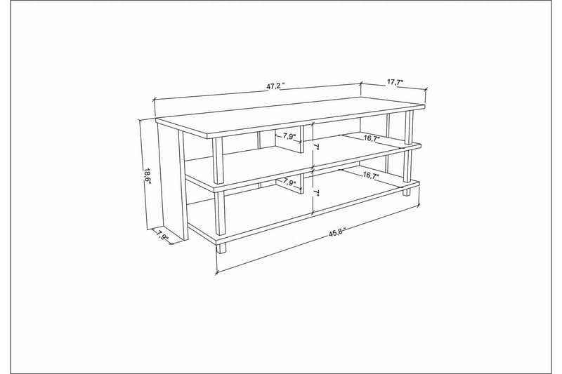 Andifli TV-Bord 120x47,4 cm - Hvid - TV-borde