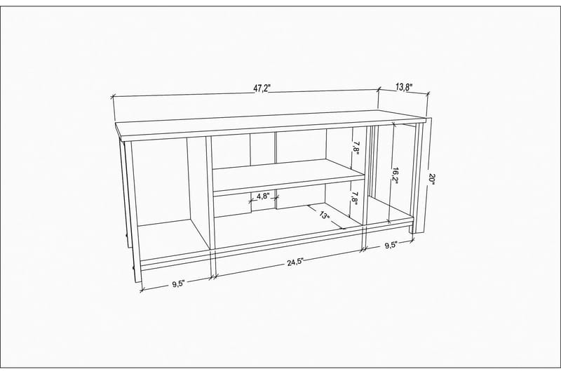 Andifli TV-Bord 120x50,8 cm - Antracit - TV-borde