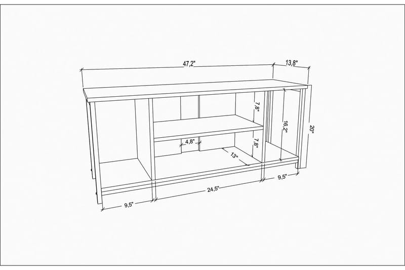 Andifli TV-Bord 120x50,8 cm - Sort - Møbler - TV borde & mediemøbler - TV-borde