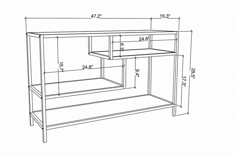 Andifli TV-Bord 120x75 cm - Guld - TV-borde