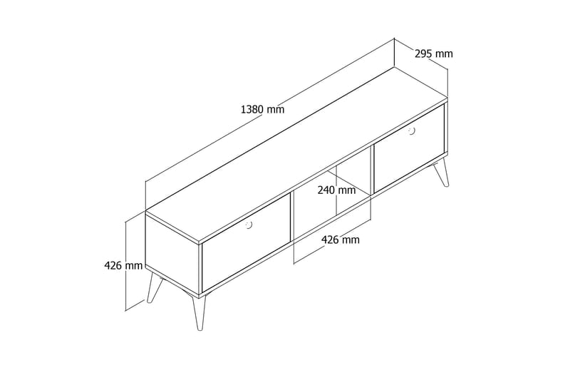Andifli TV-Bord 138x42,6 cm - Brun - Møbler - TV borde & mediemøbler - TV-borde